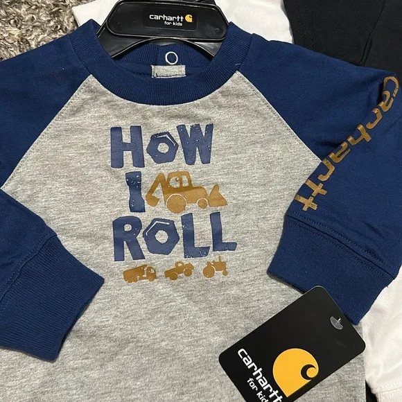 Carhartt Baby Onesies - Gray-Blue, Black, White NWT - Picture 2 of 4